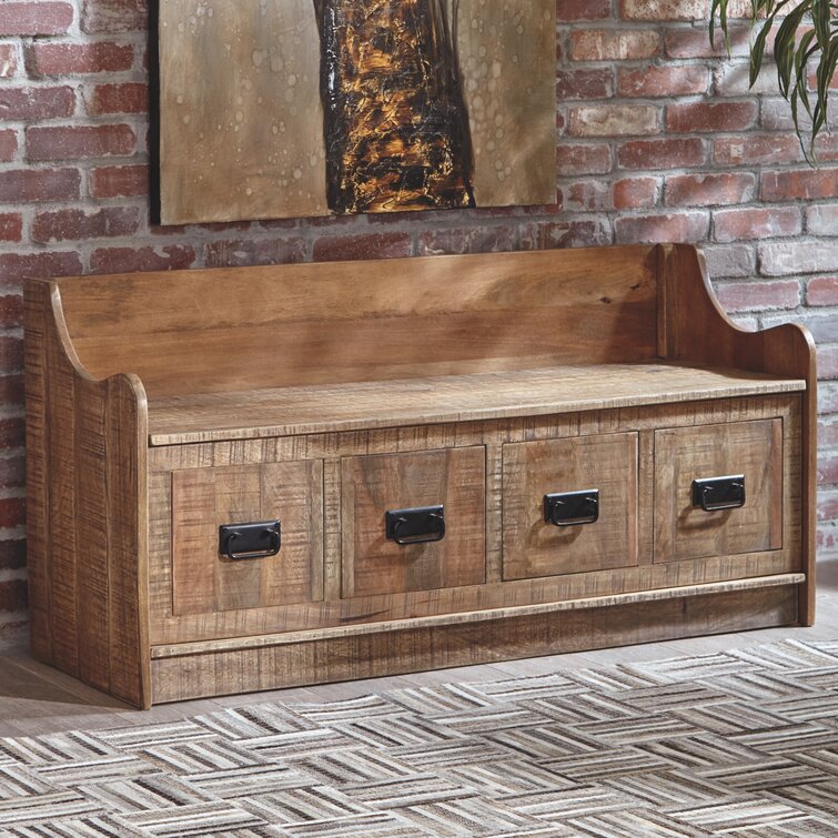 Loon Peak Khalil Wood Storage Bench Reviews Wayfair Canada   Khalil Wood Storage Bench 